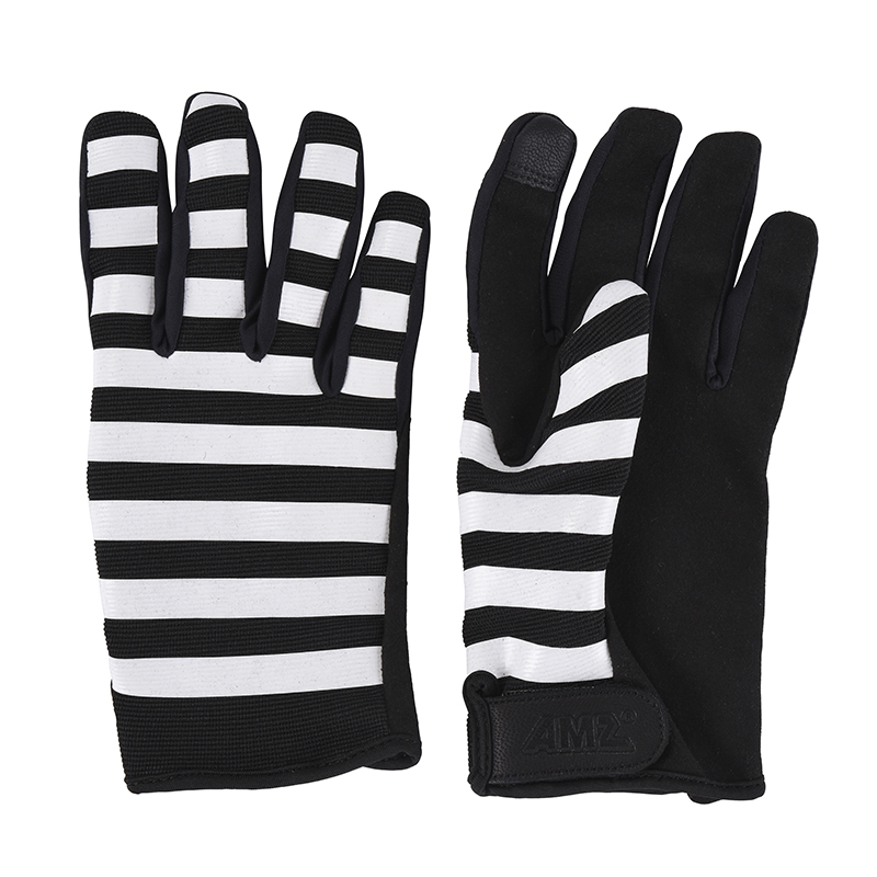 V-2 Glove - Black White Stripes
