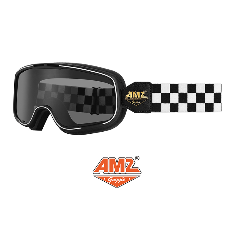 MOTO-2 Goggles - Black White Stripes Smoke