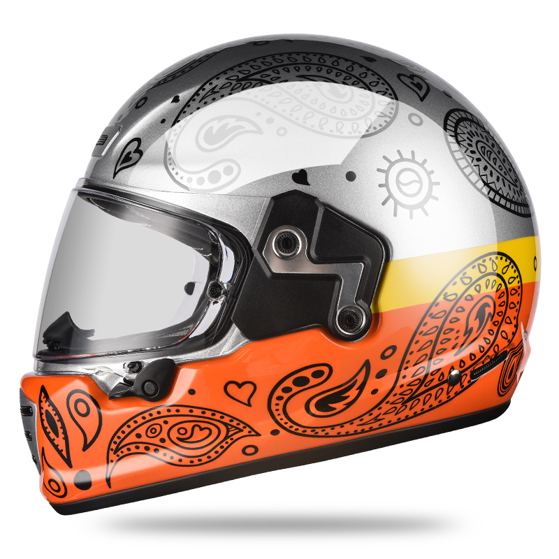 YZR Helmet - Paisley Orange/Silver