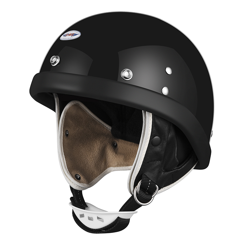 802 Half Face Helmet - Gloss Black