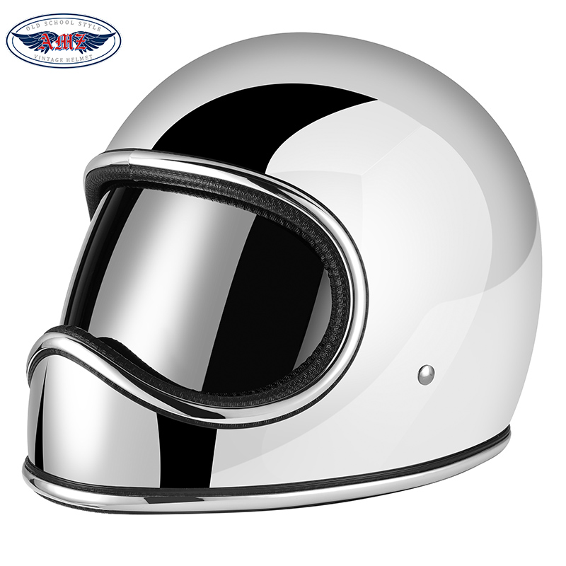 Space Full Face Helmet - Silver Chrome Plated