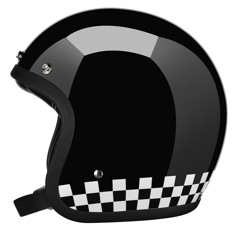 COSTA Open Face Helmet - Gloss Black Checkboard