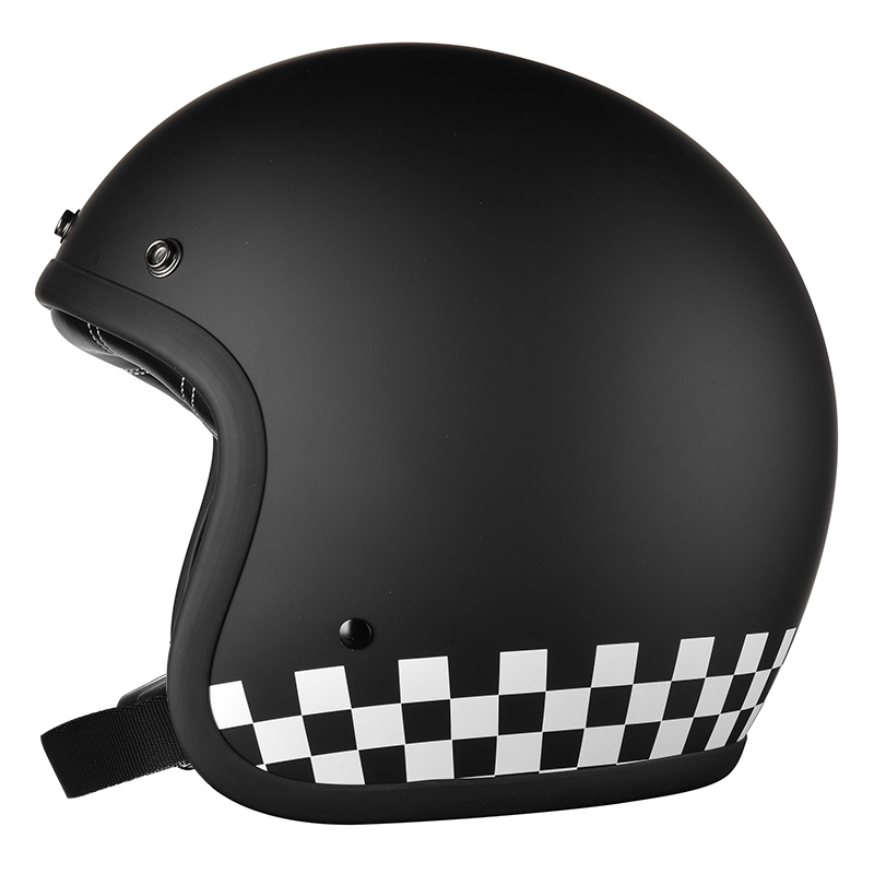 COSTA Open Face Helmet - Matte Black Checkboard
