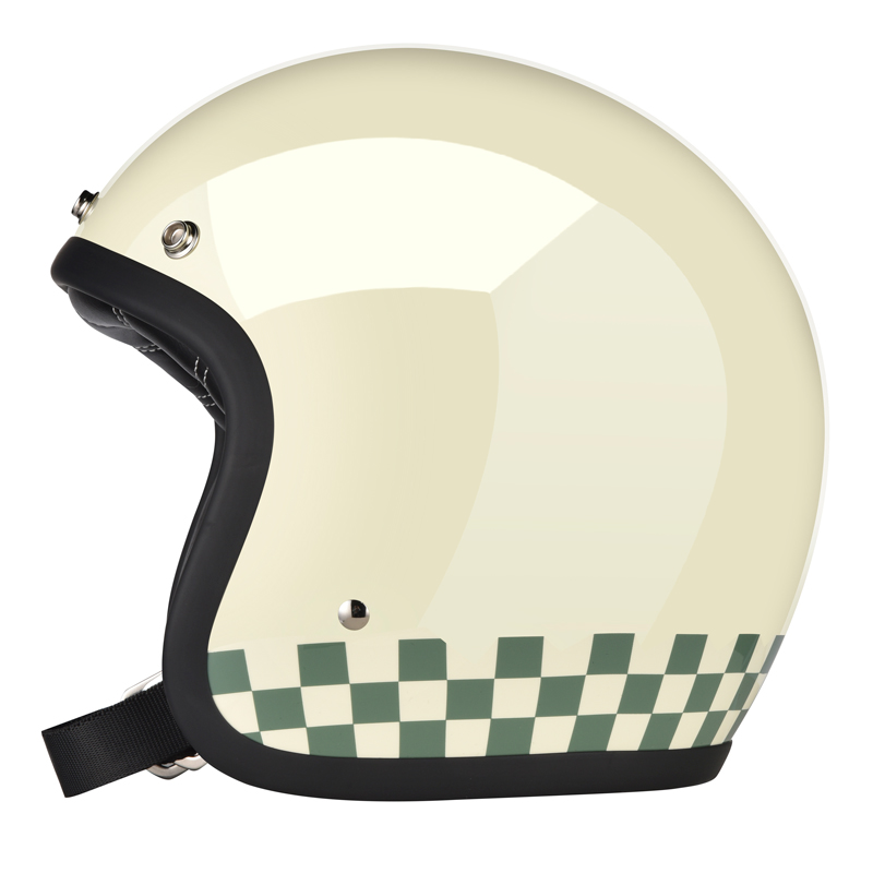 COSTA Open Face Helmet - Gloss White Checkboard Green